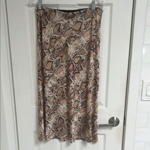 Aqua large snake skin midi skirt